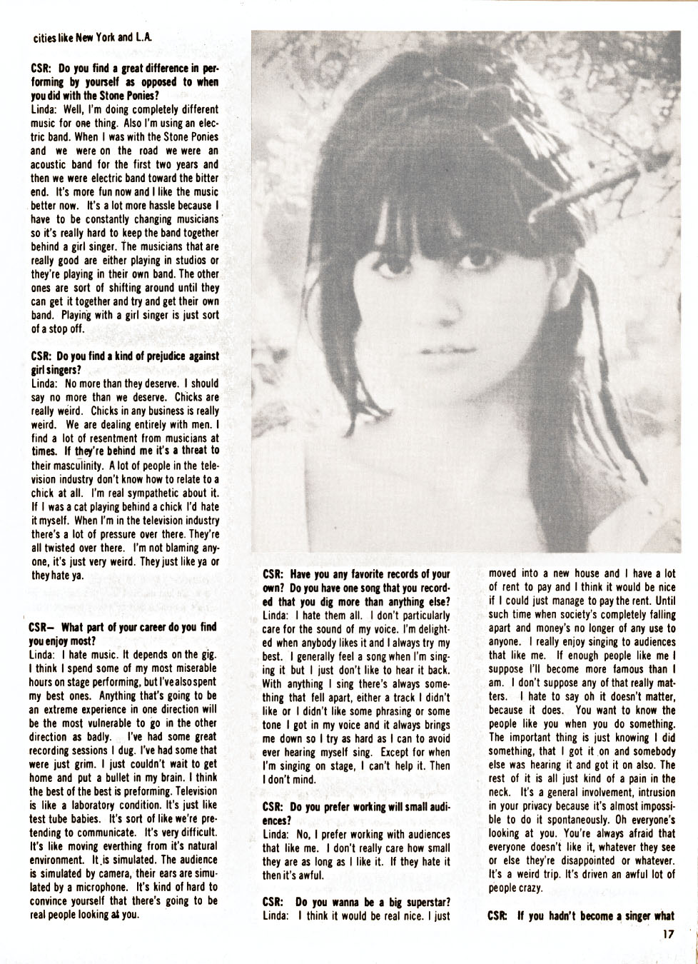 Linda Ronstadt Country Song Roundup 1970