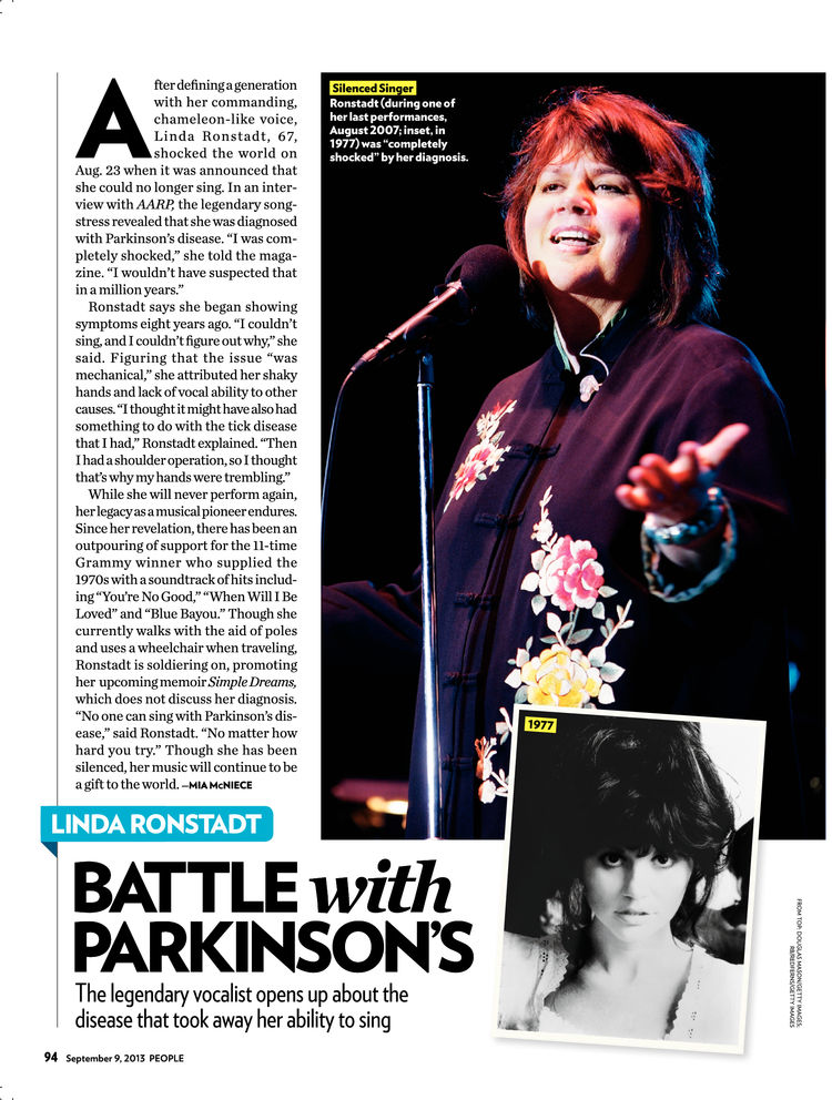 Linda Ronstadt battle with Parkinson's